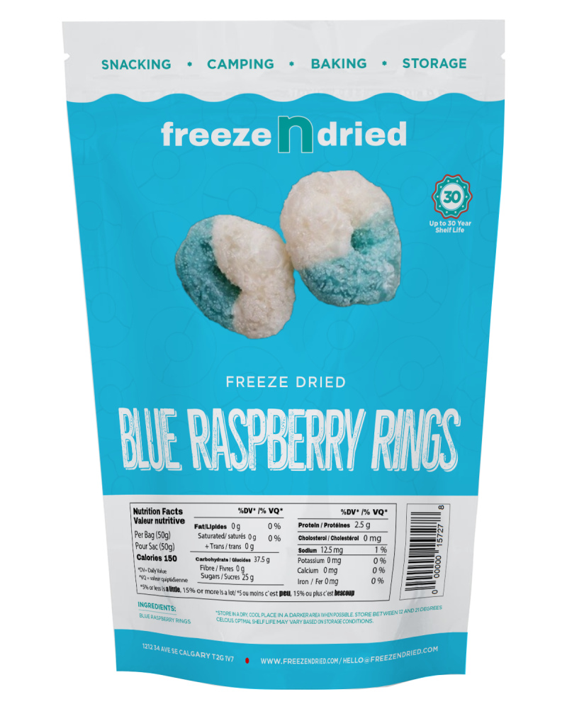 Freeze Dried Blue Raspberry Rings